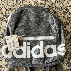 BRAND NEW gray Adidas linear mini backpack with rose gold and white accents